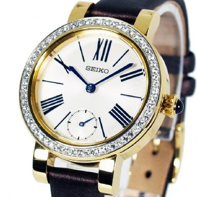 Ladies Seiko Polished Gold Tone With Swarovski Crystals