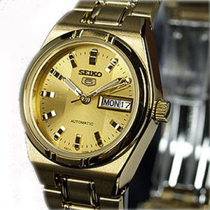 Ladies Seiko 5 Automatic Champagne Two Tone Gold Face